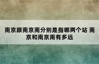 南京跟南京南分别是指哪两个站 南京和南京南有多远